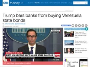 Trump bars banks from buying Venezuela state bonds